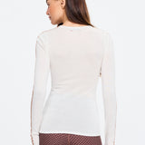 Merino Wool Long Sleeve Top - Cream
