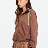 Lila Zip Through Jacket - Chocolate