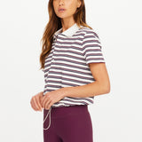 Sophie Cropped Polo Shirt - Stripe