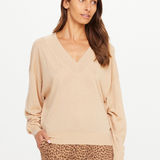 Bonita V Neck Knit - Sand