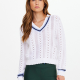 Citta Sonny V Neck Sweater - White