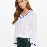 Citta Sonny V Neck Sweater - White