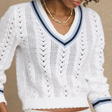 Citta Sonny V Neck Sweater - White