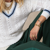 Citta Sonny V Neck Sweater - White