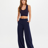 Mira Wide Leg Pant - Navy