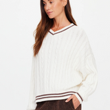 Millie V Neck Knit Sweater - Coconut