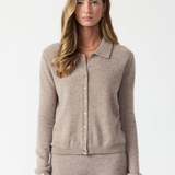 Aimee Cashmere Collared  Cardigan - Melange