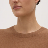 Vanya Cotton Cashmere Knit Tee - Bronze