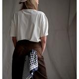 Houndstooth Horse Silk Bandana - Navy