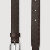 Womens Slim Leather Belt - Walnut