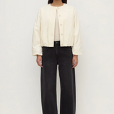 Zoie Padded Bomber Jacket - Antique White