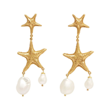 Curio Starfish Pearl Drop Earrings