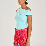 Off Shoulder Tank - Aqua