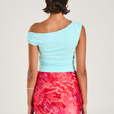 Off Shoulder Tank - Aqua