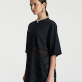 Lace Panel tee - Black