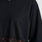 Lace Panel tee - Black