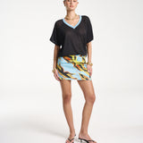 V Neck Jersey - Black/Blue