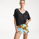 V Neck Jersey - Black/Blue