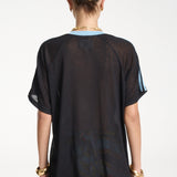 V Neck Jersey - Black/Blue