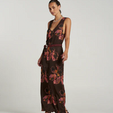 V Neck Maxi Dress - Chocolat Petals