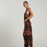 V Neck Maxi Dress - Chocolat Petals