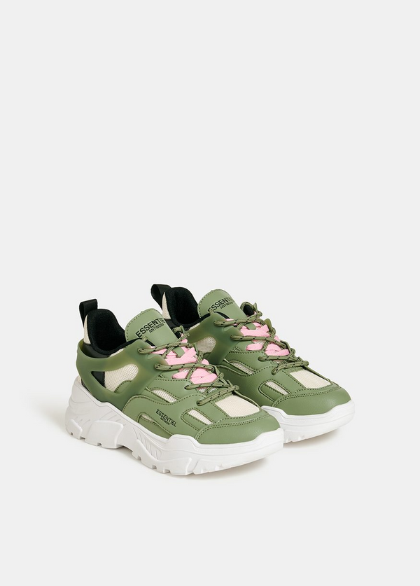Evangelo  Sneaker - White / Khaki / Light Pink