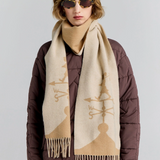 Weather Shop Jacquard Scarf - Cream/Tan