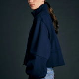 Runaway Zip Front Sweatshirt - Navy