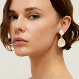 Silia Mother of Pearl Earrings - Gold