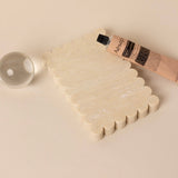 Scallop Tray - Creamy Travertine