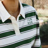 Jersey S/S Polo - Evergreen Stripe