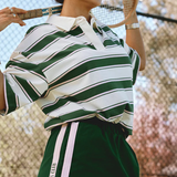 Jersey S/S Polo - Evergreen Stripe