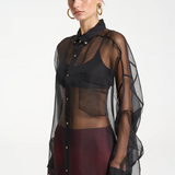 Mercurio Silk Shirt - Black