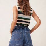 Pleat Front Short - Washed Indigo