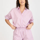 Chiara Long Sleeve Shirt Multi Stripe - Voila/True Red/Cherry