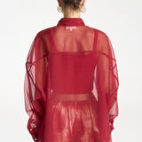 Mercurio Silk Shirt - Carmine Red