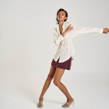 Shirred LS Shirt - Sand