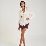 Shirred LS Shirt - Sand