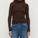 Nora Merino Wool Layered Turtleneck - Ganache