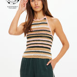 Bohemia Sal Crochet Halter Top - Stripe