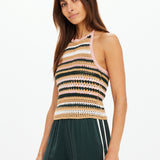 Bohemia Sal Crochet Halter Top - Stripe