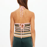 Bohemia Sal Crochet Halter Top - Stripe