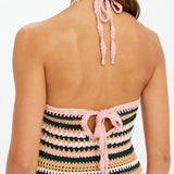 Bohemia Sal Crochet Halter Top - Stripe