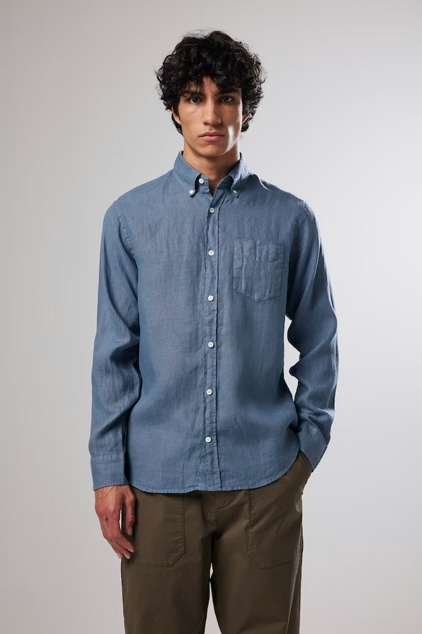 Levon Linen Shirt - Swedish Blue