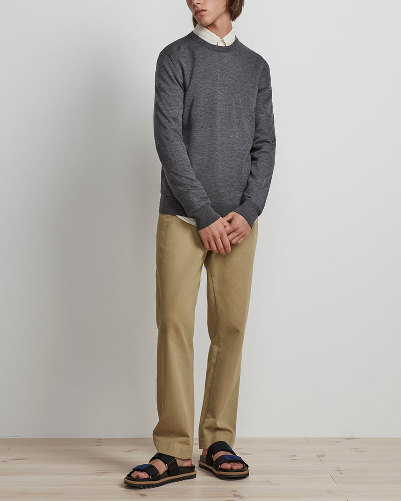 Ted Merino Wool Sweater - Antracite Grey Melange